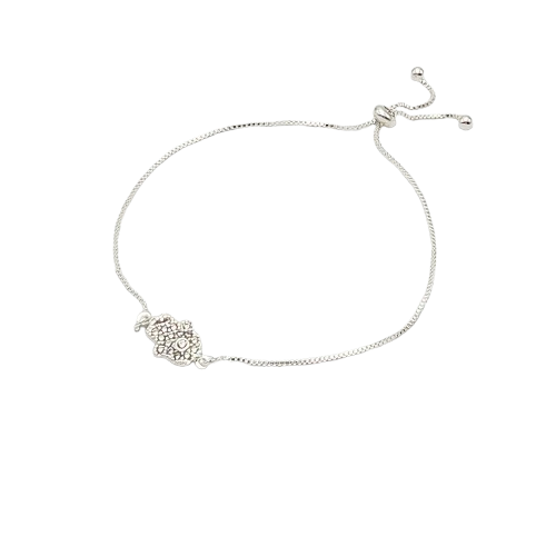 PQ043 | Pulsera ajustable en acero blanco mano de Fátima y circonias
