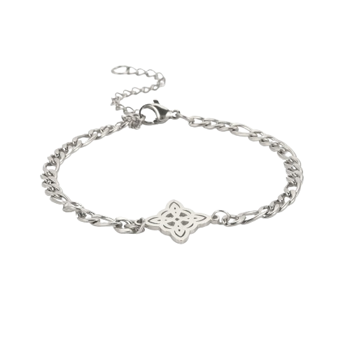 PQ025 | Pulsera en acero inoxidable nudo de bruja