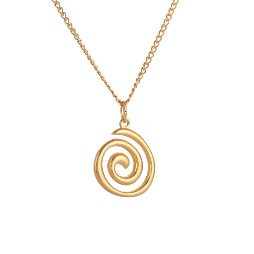 CD030 | Cadena con dije espiral en acero dorado