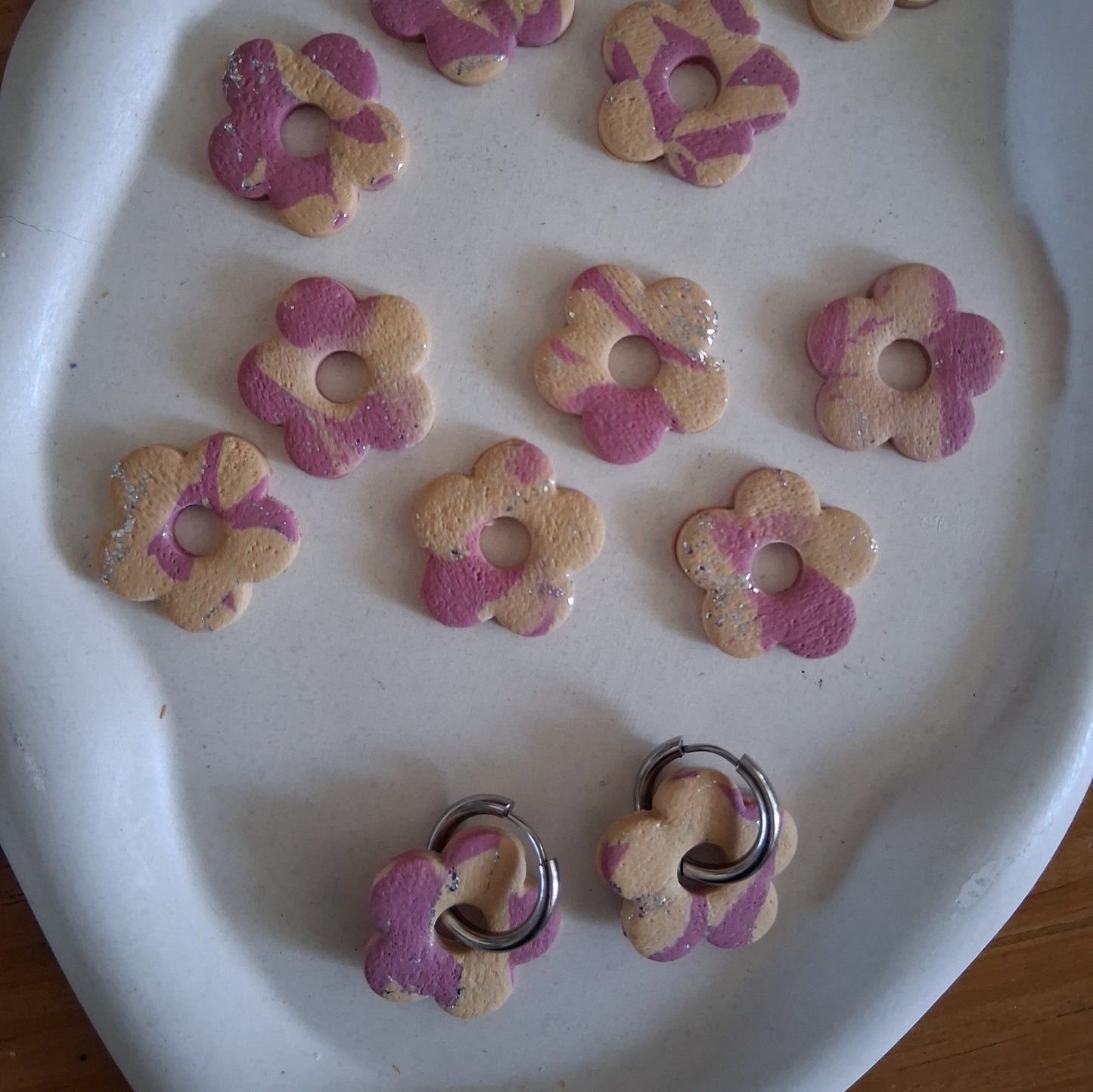 CL023 | Aros Cookie - Rosa y crudo