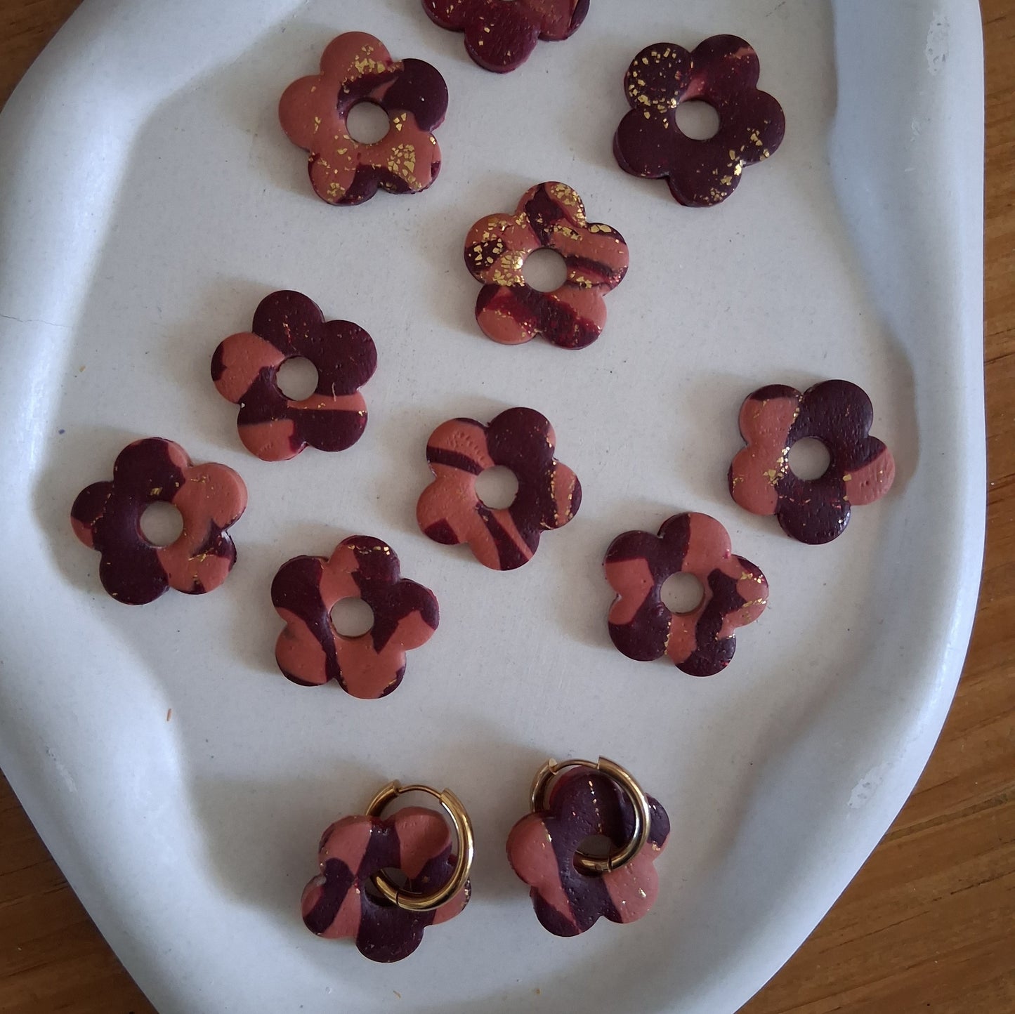 CL023 | Aros Cookie - Rojo vino y terracota