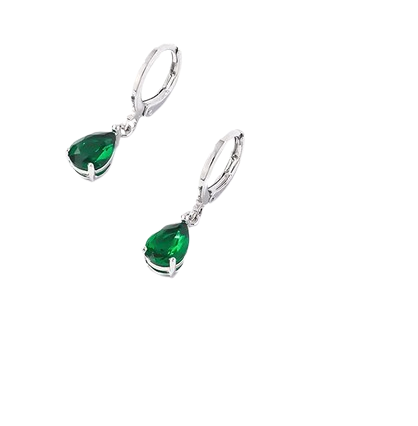 AQ028 | Aros gota en acero inoxidable con circonia