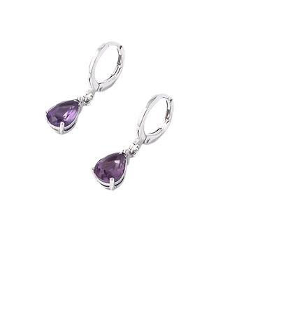 AQ028 | Aros gota en acero inoxidable con circonia