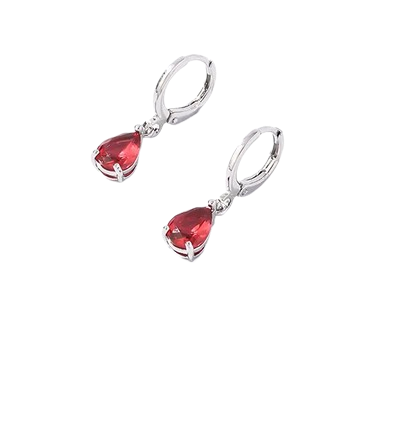 AQ028 | Aros gota en acero inoxidable con circonia
