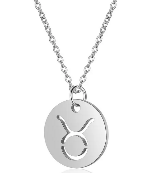 CQ013 | Cadena con dije signo zodíaco en acero inoxidable y piedra de nacimiento