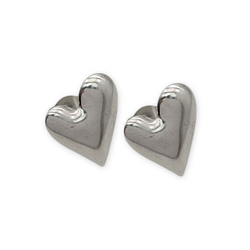 EQ014 | Caravanas corazón en acero inoxidable
