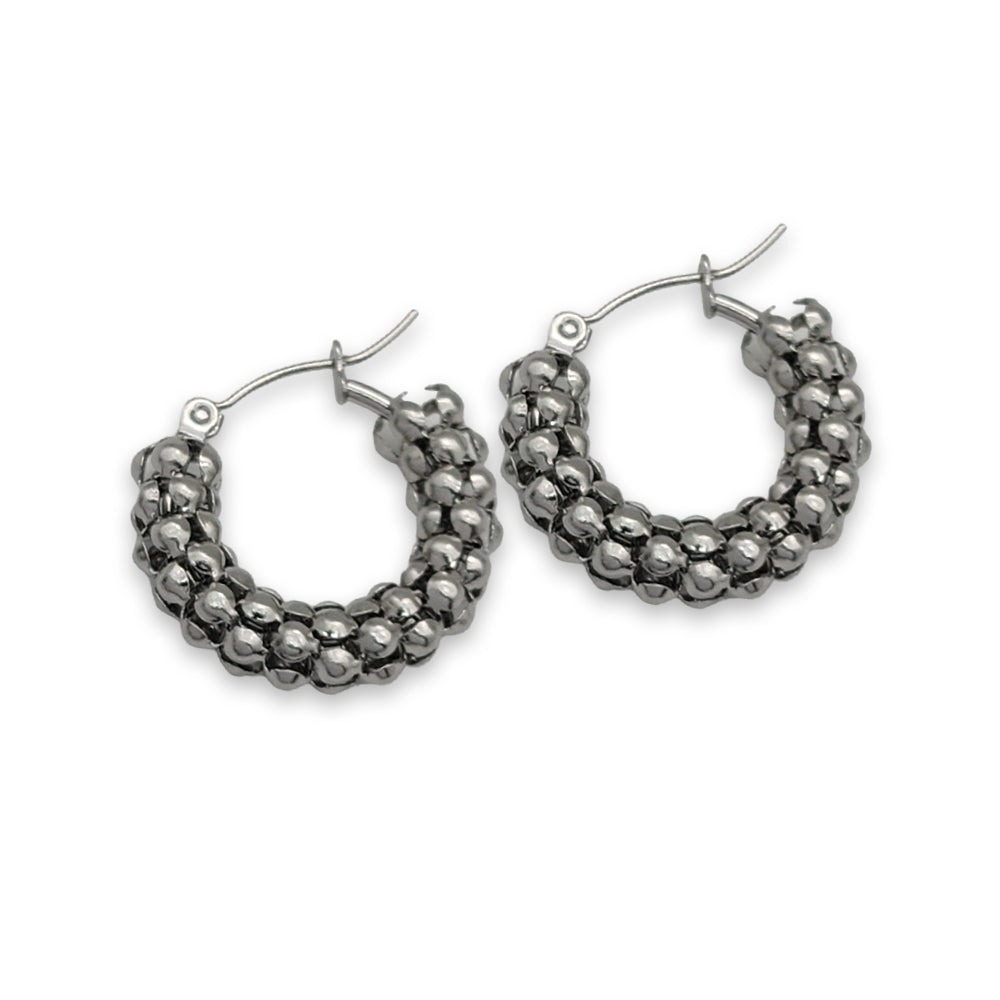 AQ011 | Aros en acero inoxidable bolitas