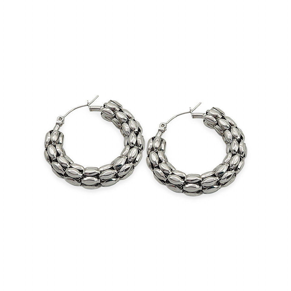 AQ049 | Aros inflados con textura en acero inoxidable