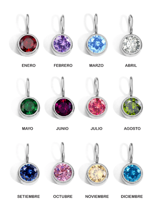 CQ013 | Cadena con dije signo zodíaco en acero inoxidable y piedra de nacimiento