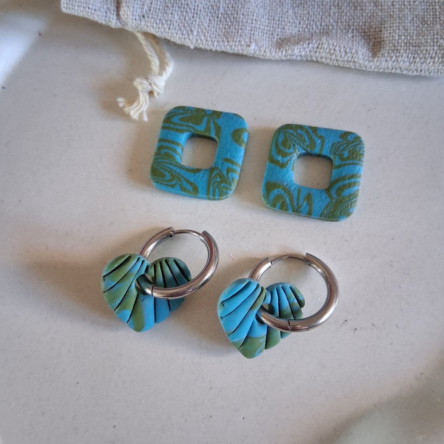 CL028 | Pack aros Epoque - Turquesa y verde oliva
