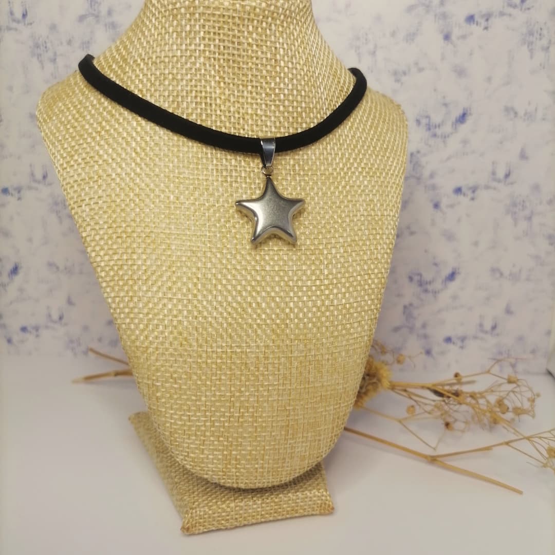 CQ027 | Choker con dije estrella en acero inoxidable