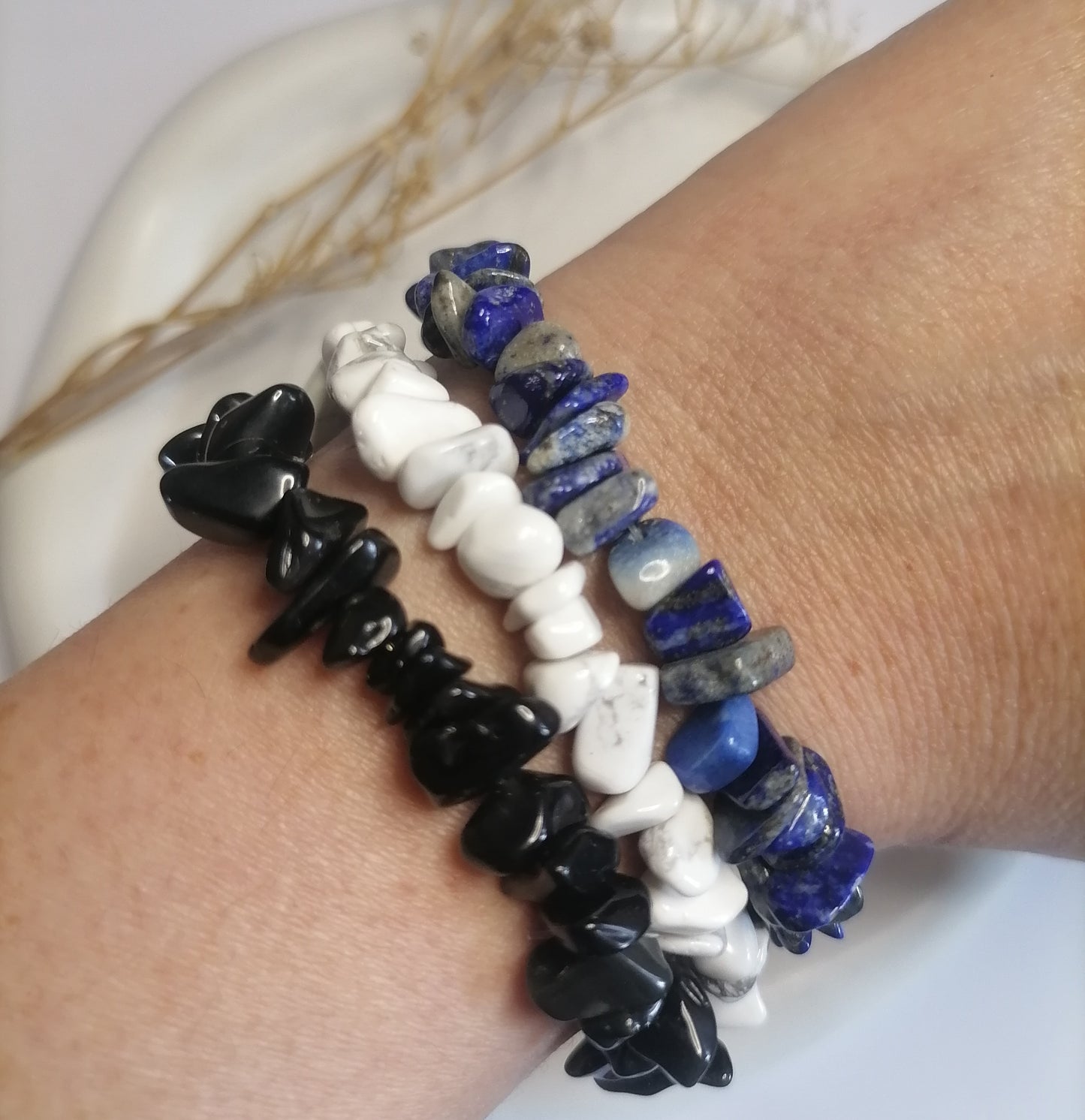 ST001 | Pulsera escallas piedras naturales