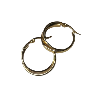 AD034 | Aros dobles en acero dorado