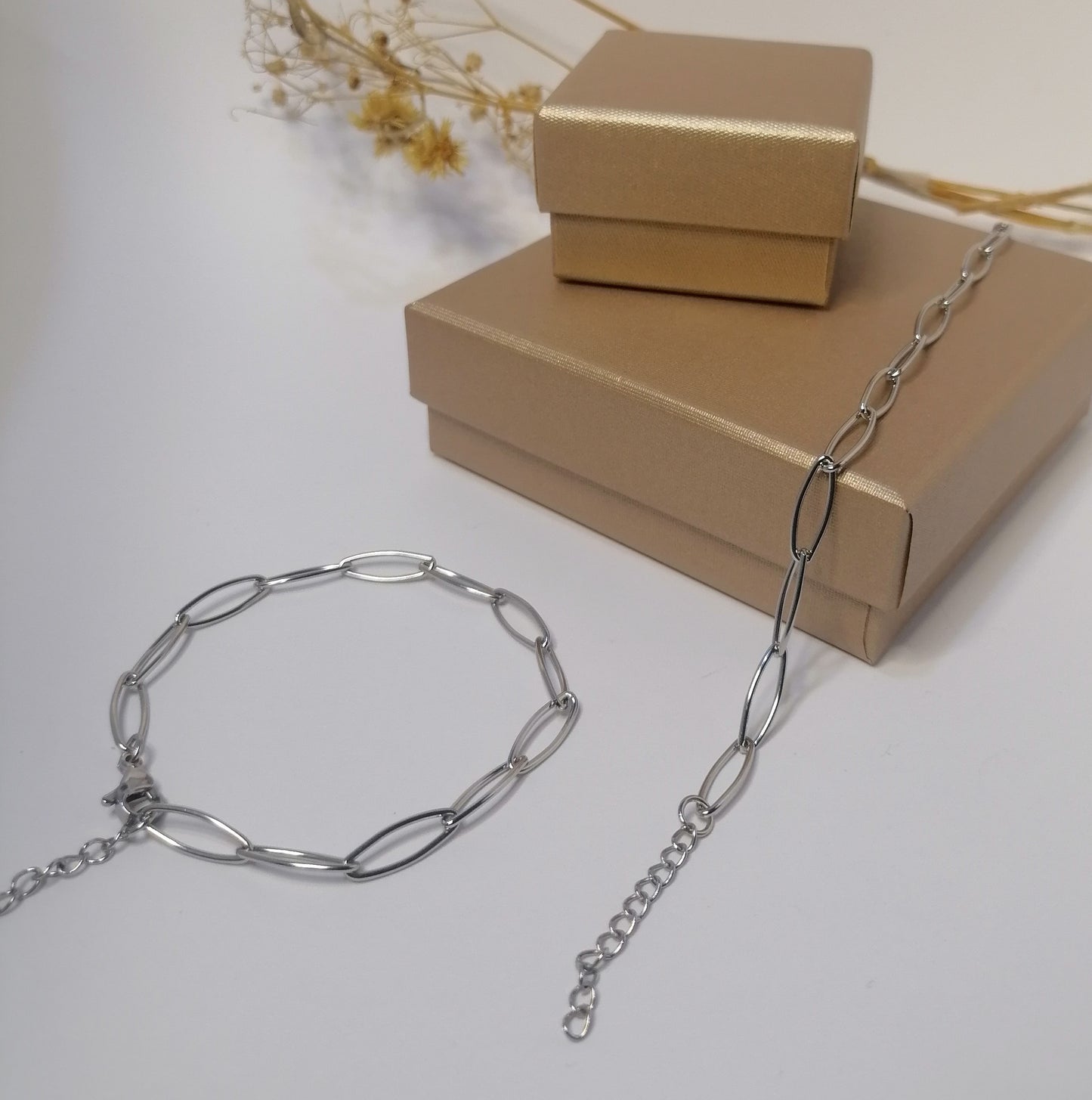 PQ004 | Pulsera en acero inoxidable eslabones simple