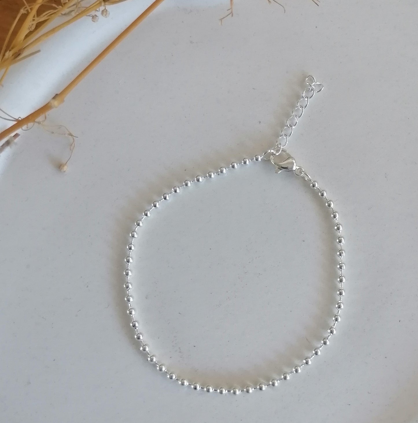 PQ045| Pulsera fina en acero blanco