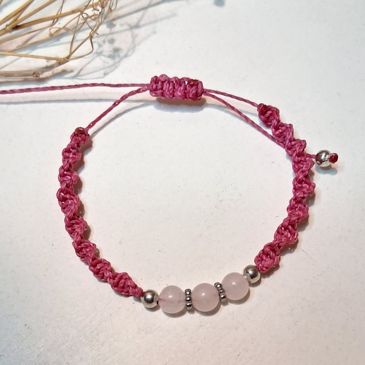 PT020 | Dúo de pulseras ajustables macramé y piedras naturales