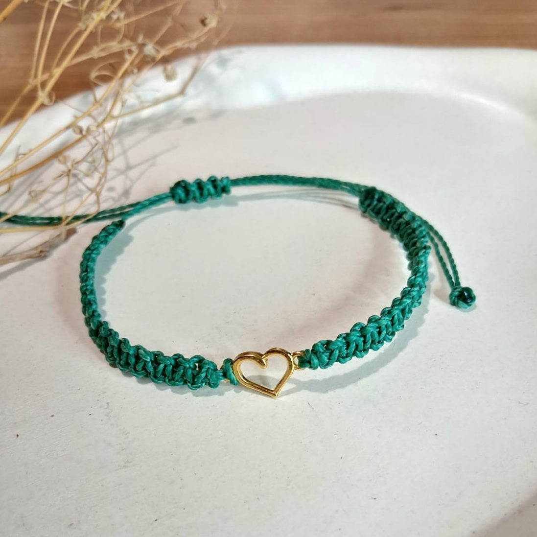 PT021 | Trío de pulseras ajustables macramé y piedras naturales