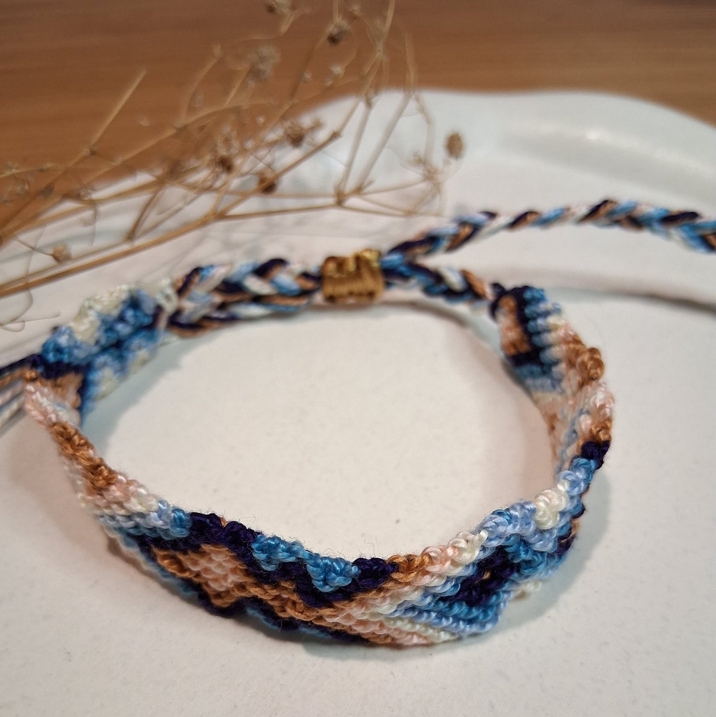 PT045 | Brazalete tejido ajustable en hilo de algodón