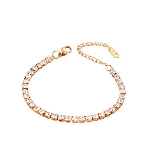 PD022 | Pulsera en acero dorado con circonias