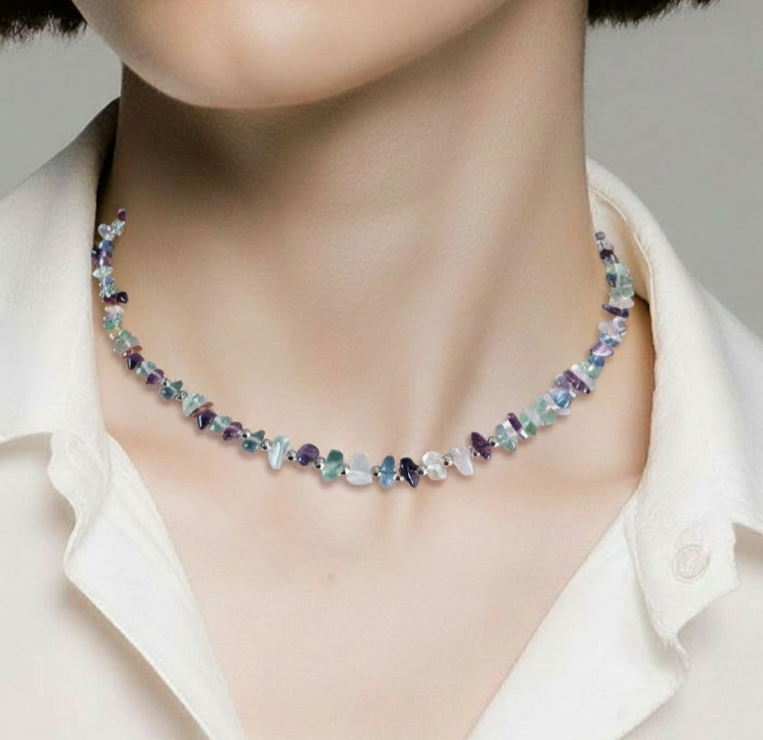 CS005 | Collar ajustable de escallas de piedras naturales