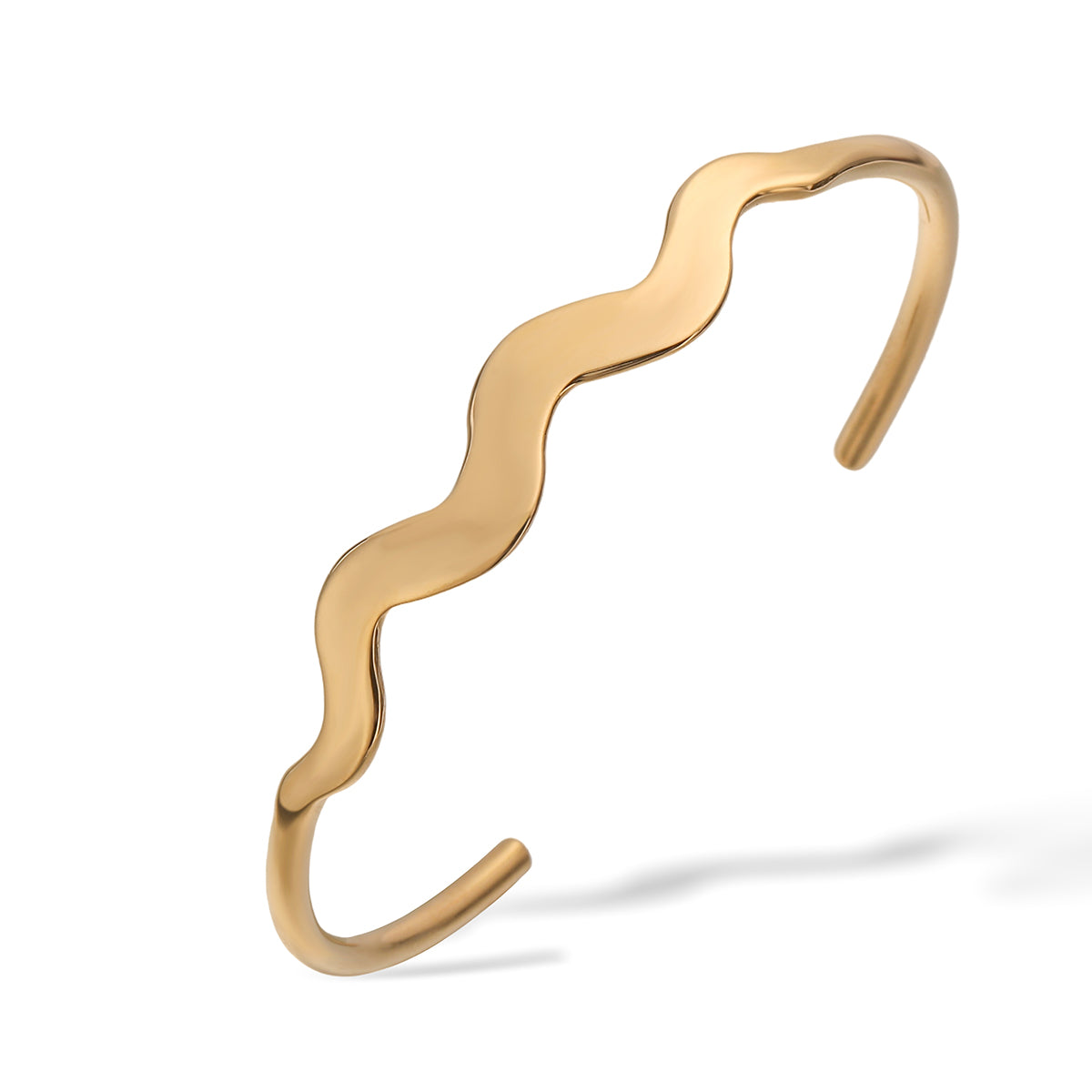 PD024 | Esclava en acero dorado zig zag