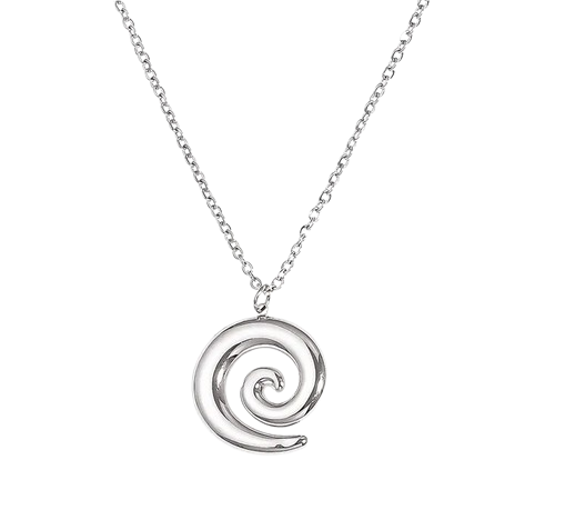 JQ002 | Conjunto de collar y anillo abierto espiral en acero inoxidable