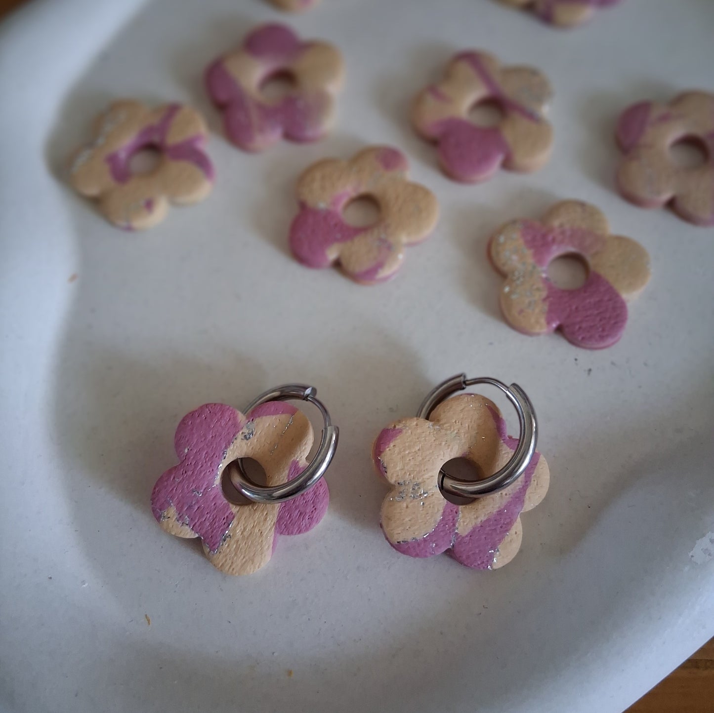 CL023 | Aros Cookie - Rosa y crudo