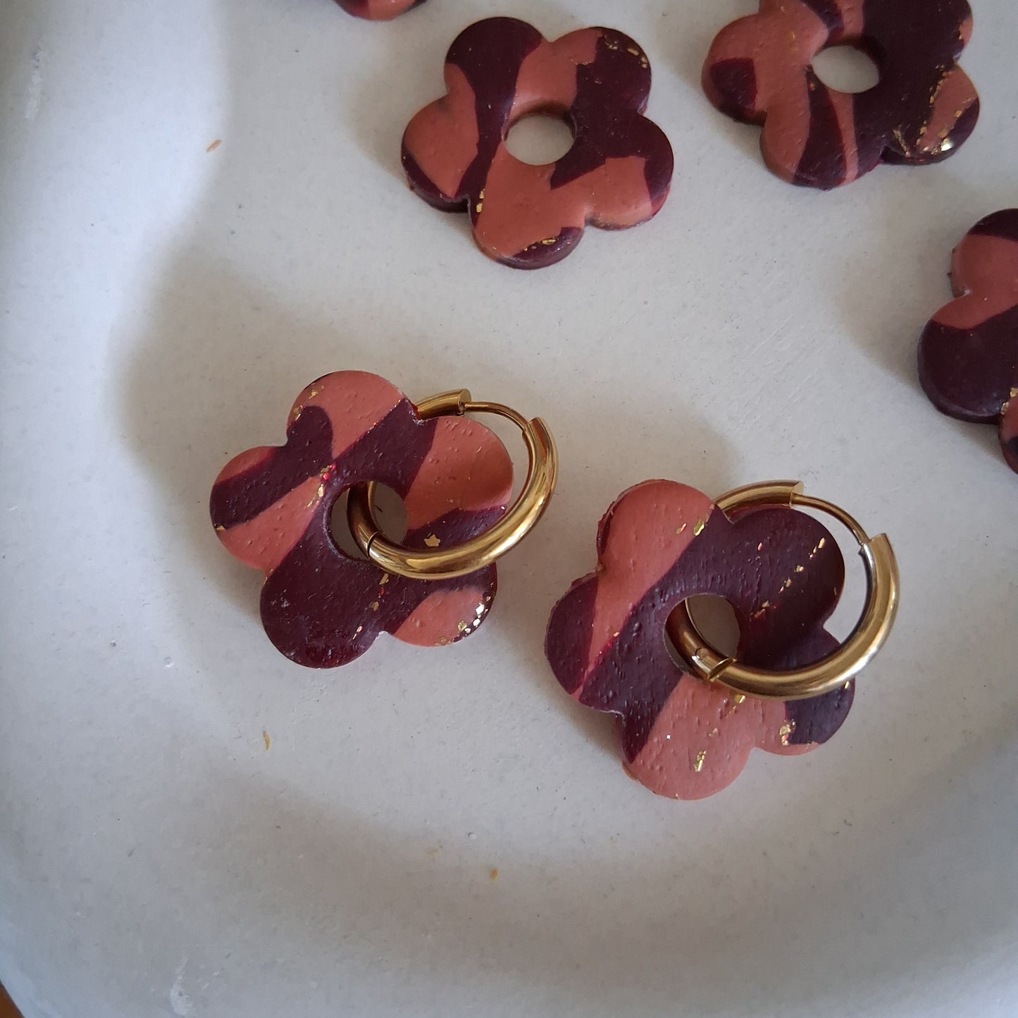 CL023 | Aros Cookie - Rojo vino y terracota