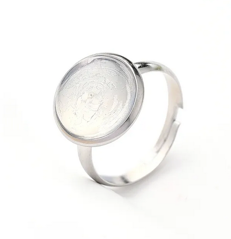 RQ015 | Anillo acero inoxidable regulable con piedra natural pulida