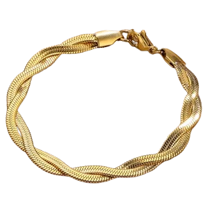 PD006 | Pulsera en acero dorado trenzada