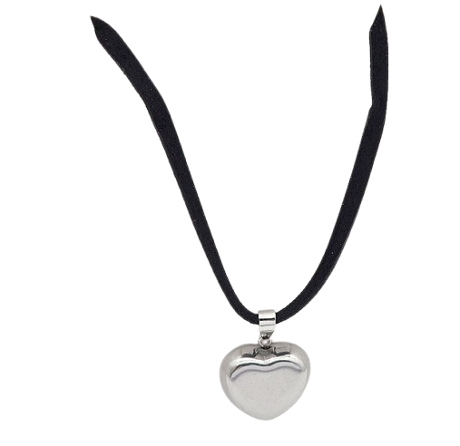 CQ026 | Choker con dije corazón en acero inoxidable