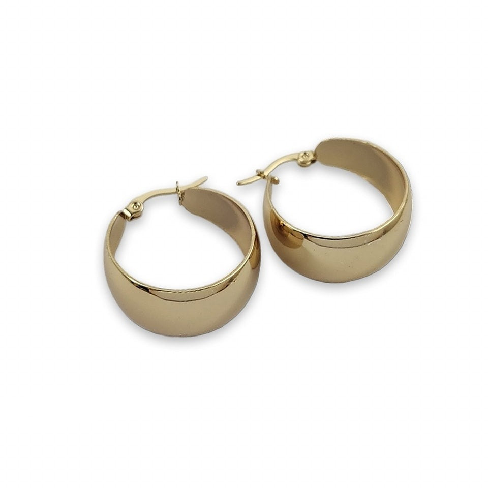 AD024 | Aros anchos en acero dorado