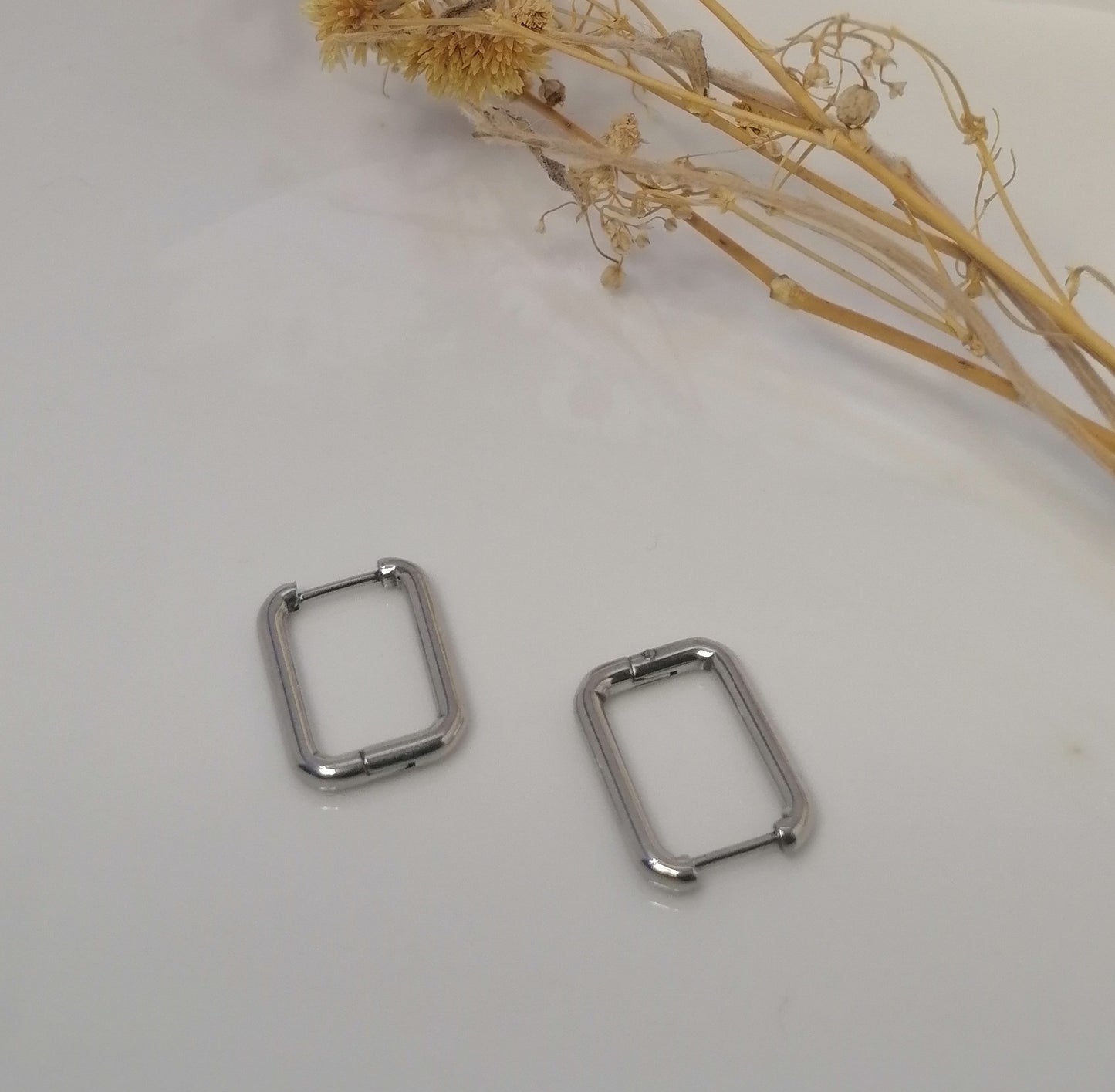 AQ016 | Aros rectángulo lisos en acero inoxidable