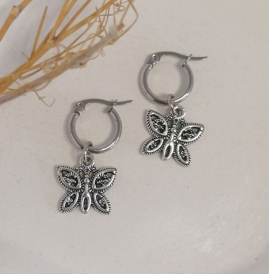 AQ044 | Aros mariposas en acero inoxidable