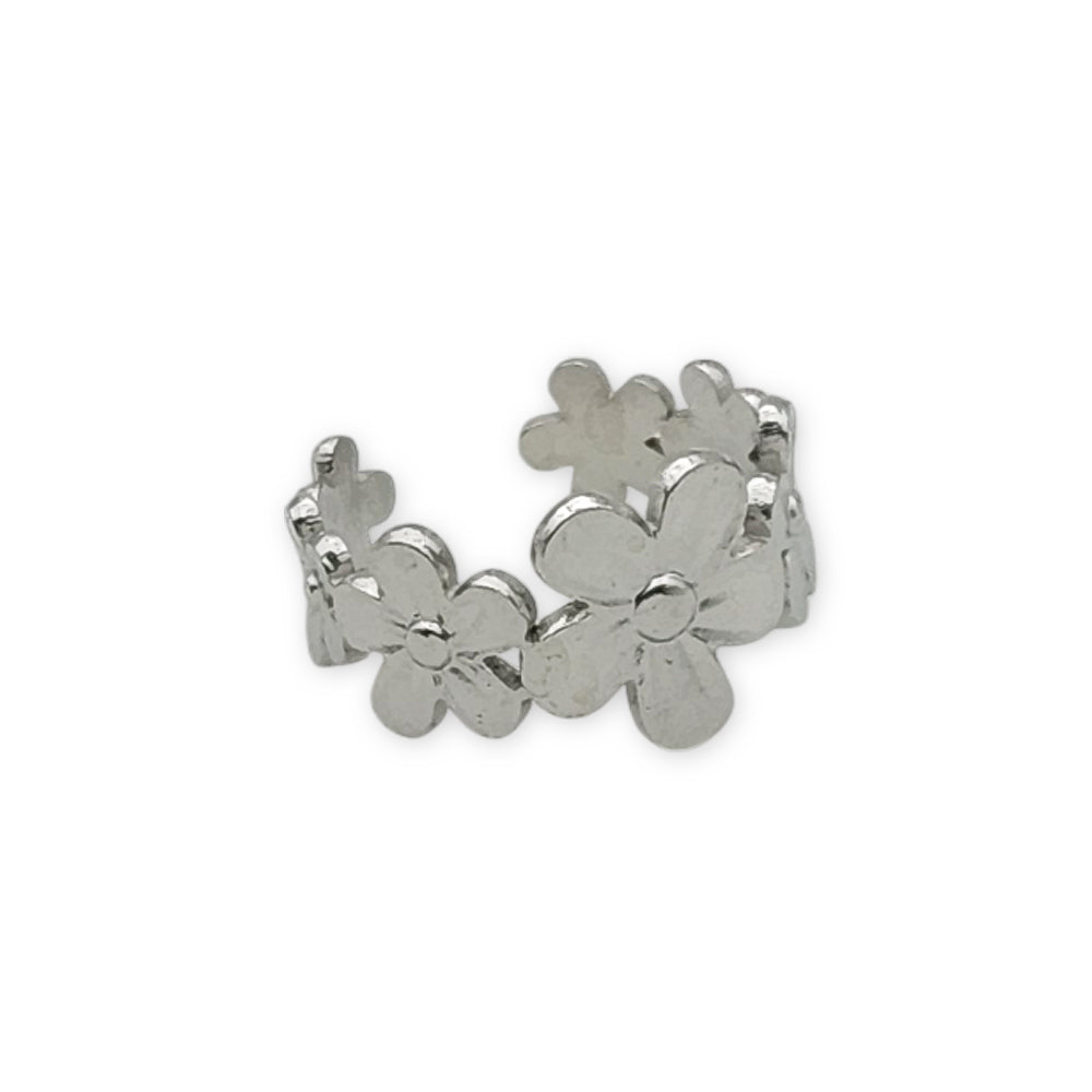 RQ029 | Anillo en acero inoxidable regulable flores