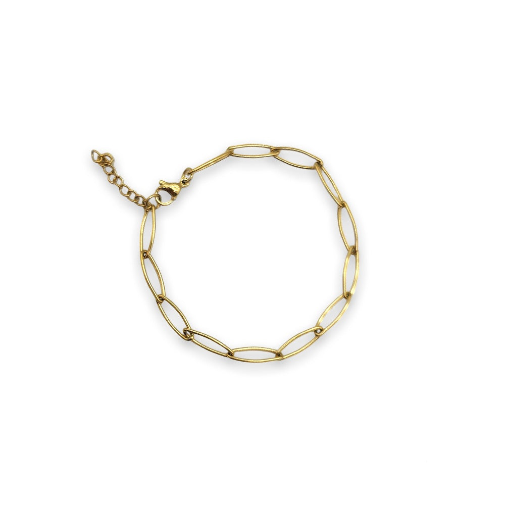 PD004 | Pulsera en acero dorado eslabones simple