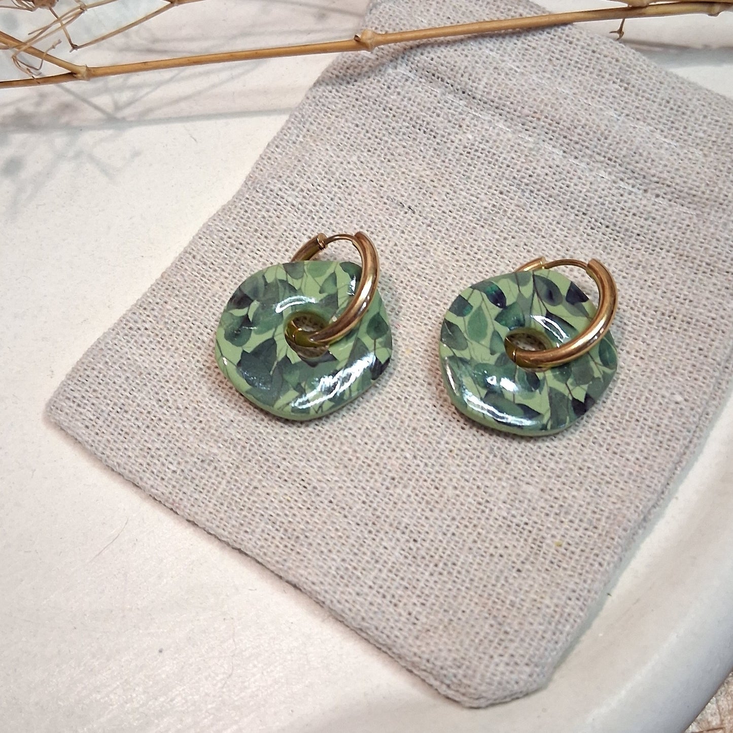 CL006 | Aros Selva - Verde claro estampado