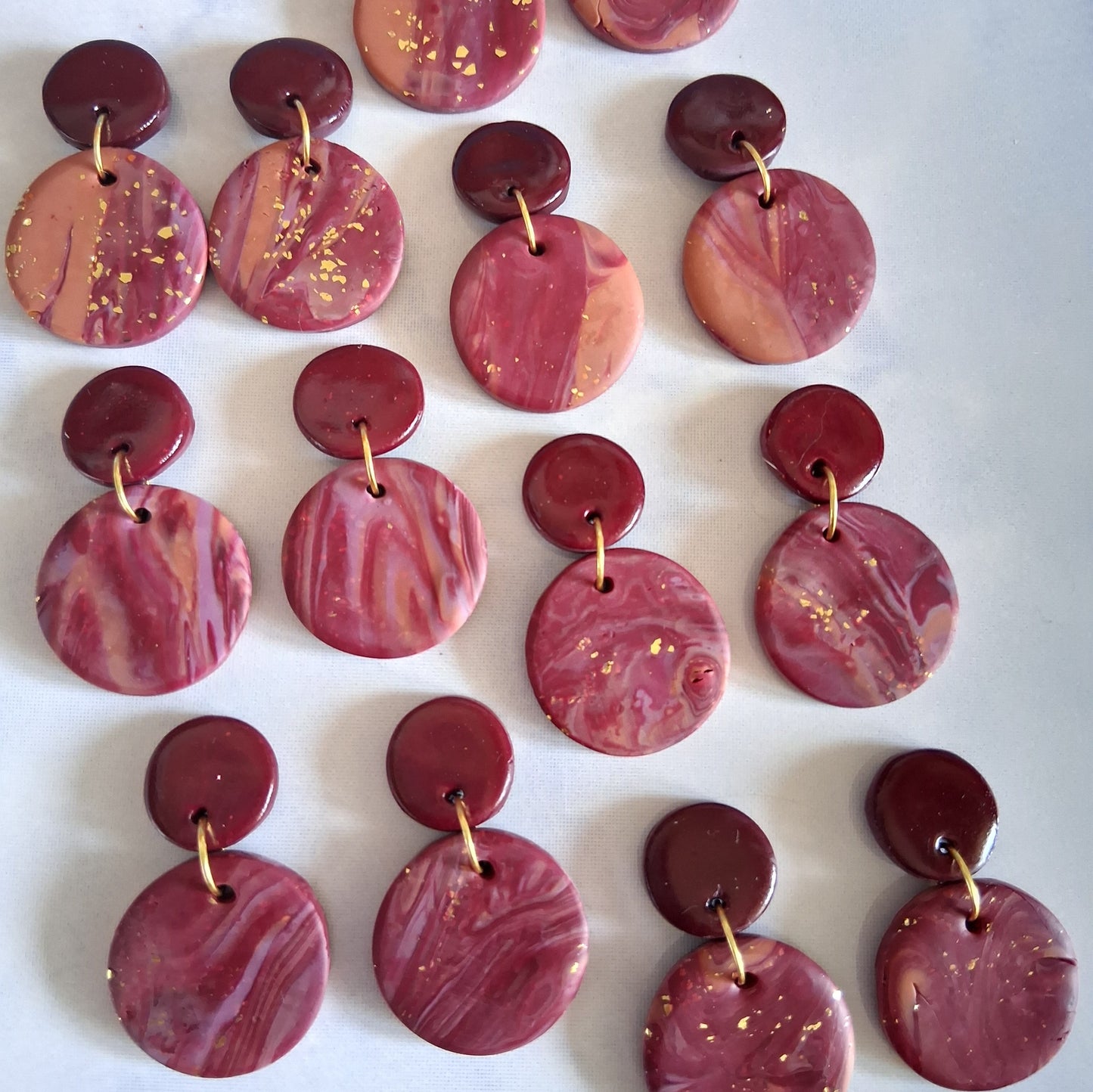 CL012 | Caravanas Nuria - Rojo vino, terracota y dorado