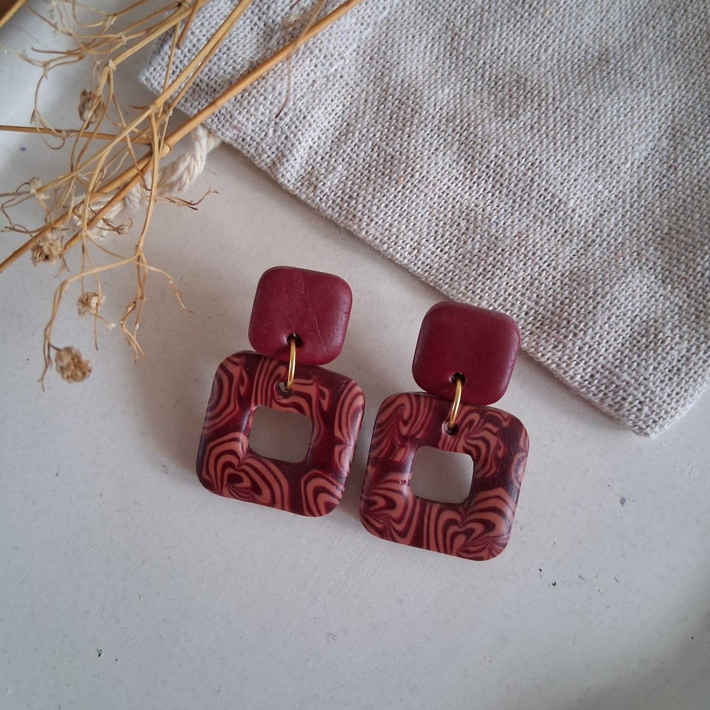 CL021 | Caravanas Madison - Rojo vino y terracota