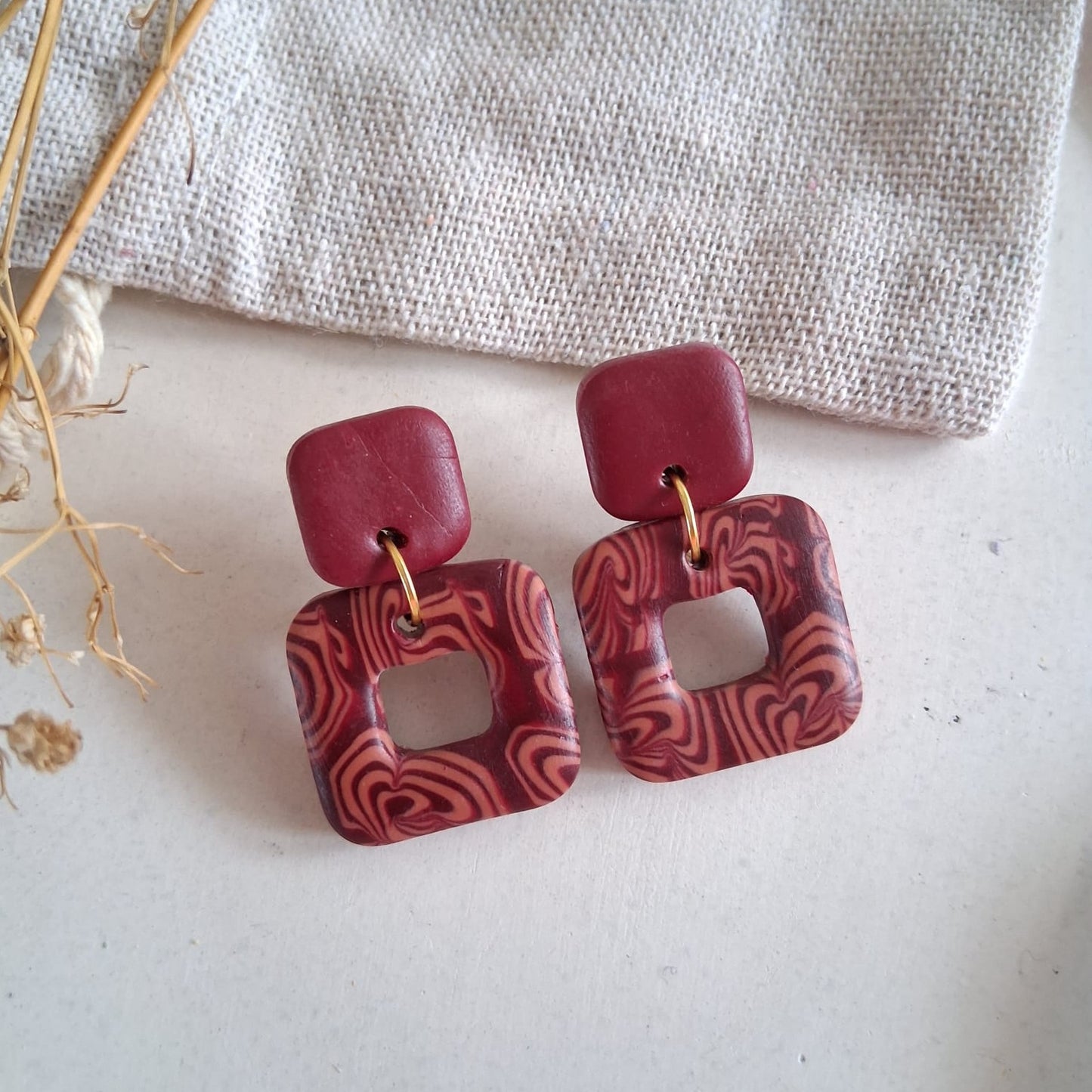 CL021 | Caravanas Madison - Rojo vino y terracota