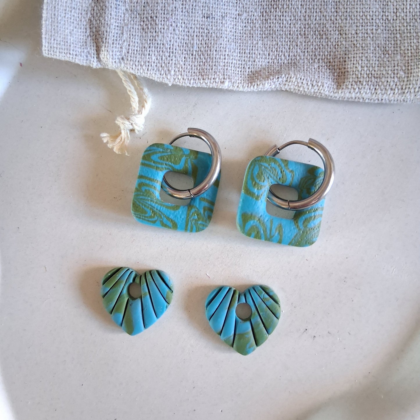 CL028 | Pack aros Epoque - Turquesa y verde oliva