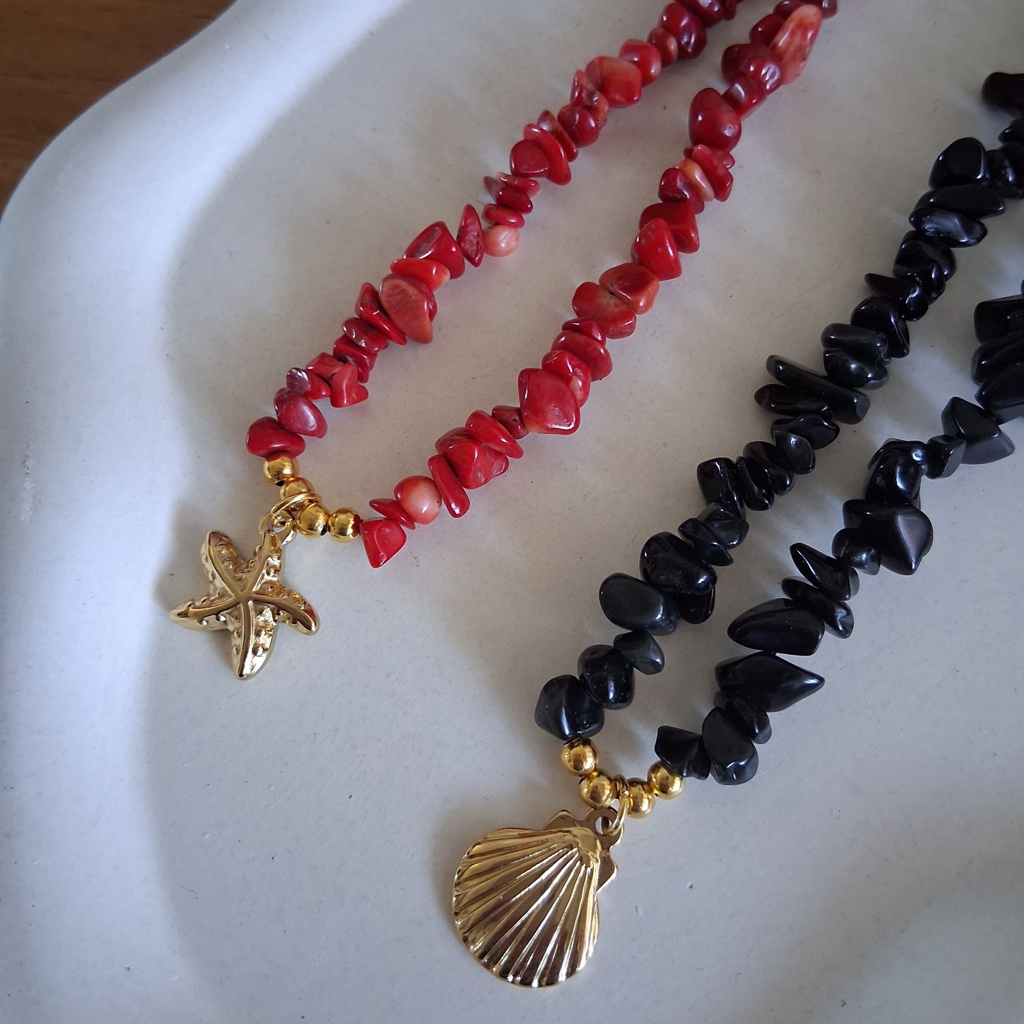 CS002 | Collar ajustable de escallas de piedras naturales