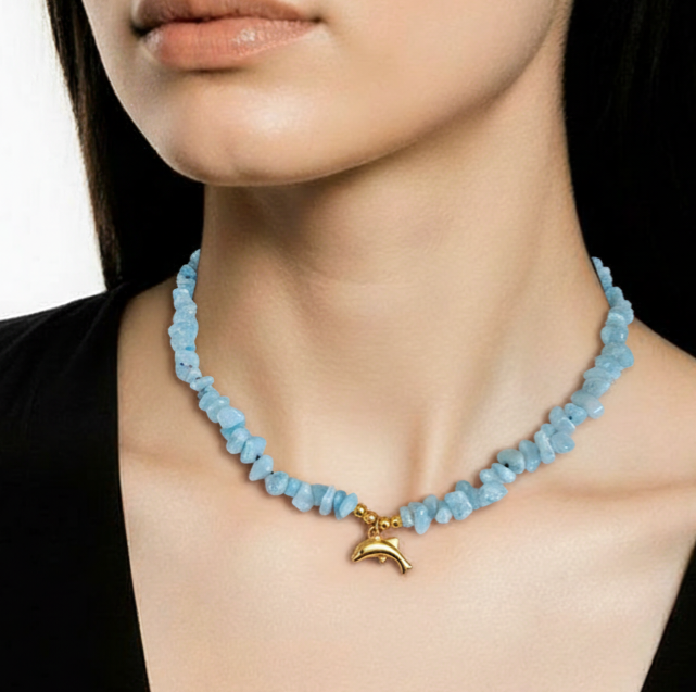 CS003 | Collar ajustable de escallas de piedras naturales