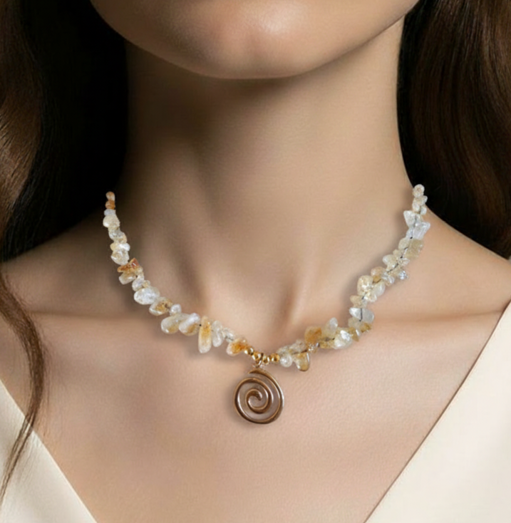 CS003 | Collar ajustable de escallas de piedras naturales