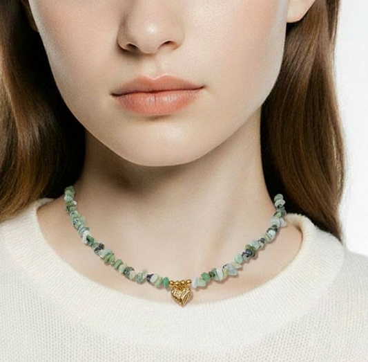 CS004 | Collar ajustable de escallas de piedras naturales