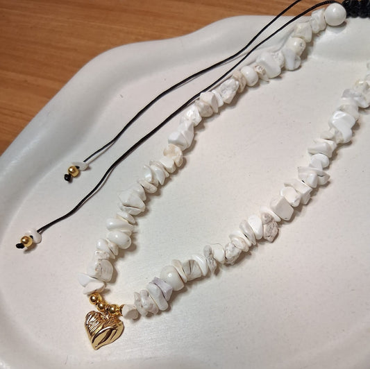 CS010 | Collar ajustable de escallas de piedras naturales