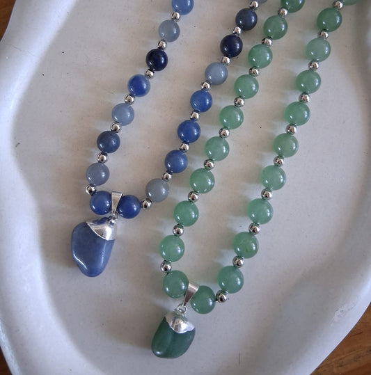 CS012 | Collar ajustable de perlas de piedras naturales