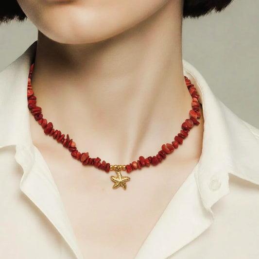 CS001 | Collar ajustable de escallas de piedras naturales