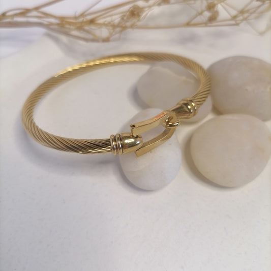 PD018 | Esclava en acero dorado gancho