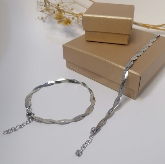 PQ005 | Pulsera en acero inoxidable trenzada